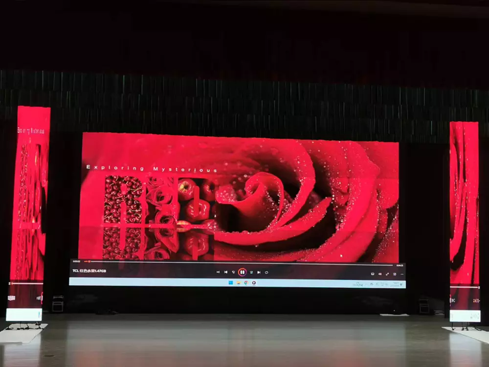 Roll-up LED screen for stage rental events